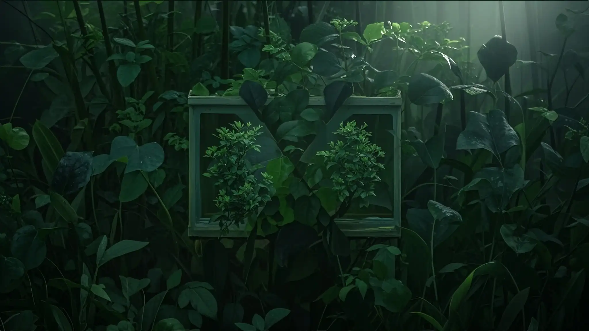 绿色植物，深色，梦幻，超现实